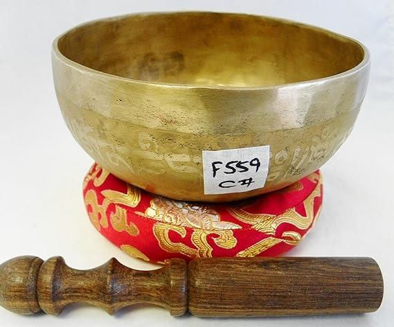 F559 5.75" Energetic Root 'C#' Chakra Healing Hand Hammered Tibetan Singing Bowl Made in Nepal