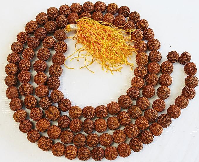 F309 Auspicious ~108 Rudrakshya Prayer Japa Mala for Meditation Handmade in Nepal