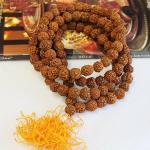 F309 Auspicious ~108 Rudrakshya Prayer Japa Mala for Meditation Handmade in Nepal