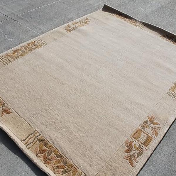 Thamel Mart R4387 Gorgeous Contemporary Tibetan Woolen Area Rug 5.8' X 7.10' Handmade in Nepal