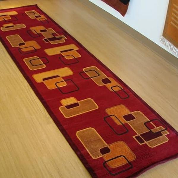 Thamel Mart R17716 Contemporary Woolen Hand Crafted Tibetan Area Rug Runner 2.6' X 12' Made in Nepal