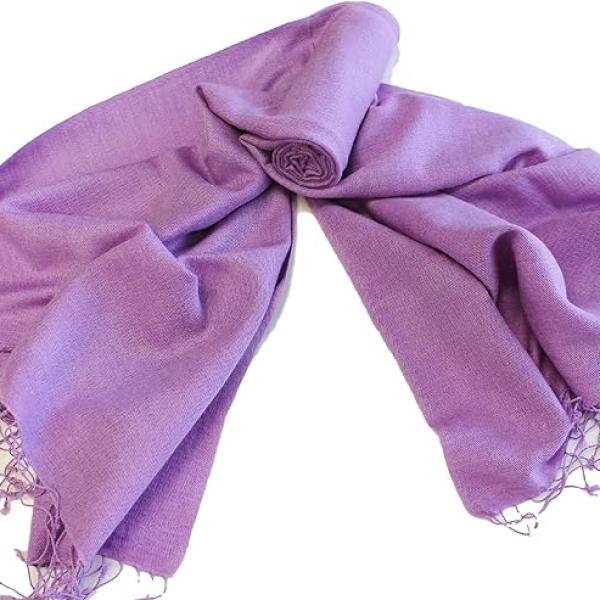 H38C Handmade Pashmina/Silk Shawl Wrap Solid Color Made in Nepal