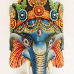 thamelmartUSA F1066 Huge Hand Crafted Wooden Mask of Lord Ganesha Decorative Wall Hanging Made in Nepal