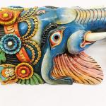 thamelmartUSA F1066 Huge Hand Crafted Wooden Mask of Lord Ganesha Decorative Wall Hanging Made in Nepal