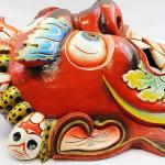 thamelmartUSA F1065 Huge Hand Crafted Wooden Mask of Hindu God 'Bhairab' Decorative Wall Hanging Made in Nepal