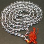 F681 Handmade Tibetan Chrystal Glass Beads 108 japa mala for Meditation, Yoga 8mm Beads