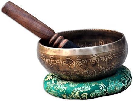 4" Mantra Carved Buddha Tibetan Singing Bowl, Hand Hammered Nepal