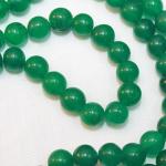F679 Handmade Tibetan Green Onex Glass Beads 108 japa Mala for Meditation, Yoga 6.5mm Beads