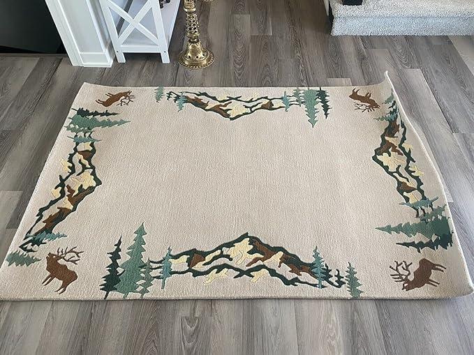 R7735 Gorgeous Rocky Mountain Special Tibetan Woolen Area Rug 4' X 6' Handmade in Nepal