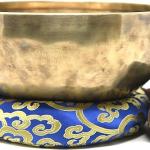 8" Large Hand-hammered Tibetan Singing Bowl for Meditation, Healing, Mindfulness, Relaxation ~ Antique Finished Bowl, Wooden Mallet, drum-stick, Silk Made Cushion