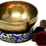 8" Large Hand-hammered Tibetan Singing Bowl for Meditation, Healing, Mindfulness, Relaxation ~ Antique Finished Bowl, Wooden Mallet, drum-stick, Silk Made Cushion
