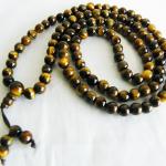 F677 Handmade Tibetan Tiger Eye Glass Beads 108 japa Mala for Meditation, Yoga 6-7mm Beads