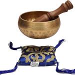 Nepalese Hand Hammered Tibetan Meditation Yoga Singing Bowl Set - with Traditional Design Fridge Magnet