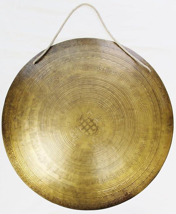 F612 20.5" Very Artistic Tibetan Temple Disc Gong Hand Made in Nepal
