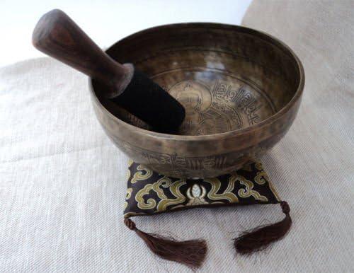 Amogsiddhi Buddha Itching Om Mani Antique Hammered Singing Bowl