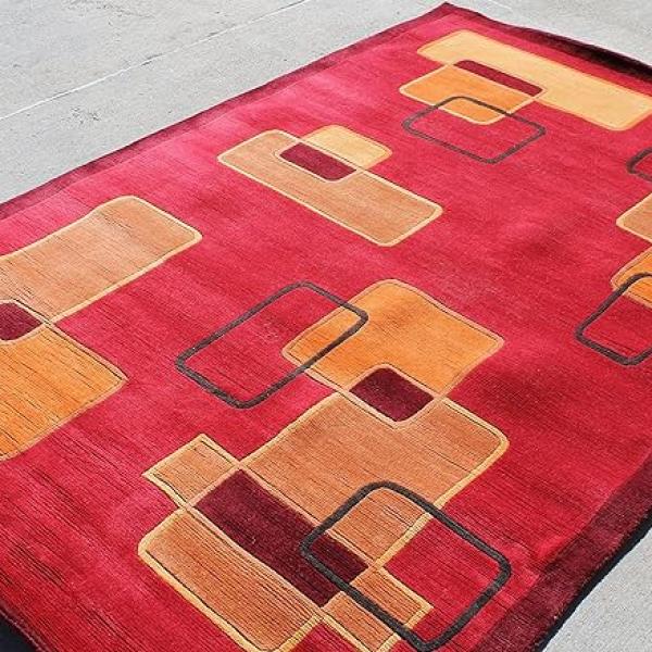 R17705 Gorgeous Conteporary Tibetan Woolen Area Rug 5' X 8' Handmade in Nepal