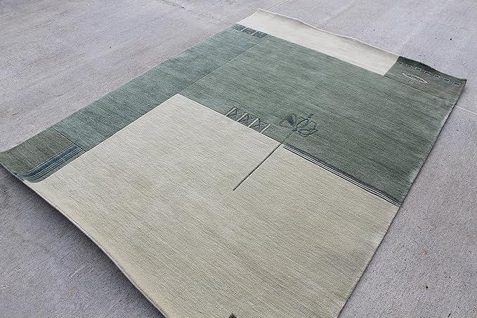 Thamel Mart R4414 One of a Kind Thick Woolen Pile Tibetan Area Rug 5.7' X 7.10' Handmade in Nepal