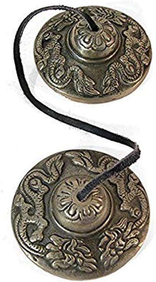 BEAUTIFUL TIBETAN BUDDHIST HEART CHAKRA TINGSHA CYMBALS REIK, I SPACE CLEARING