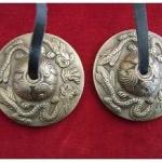 BEAUTIFUL TIBETAN BUDDHIST HEART CHAKRA TINGSHA CYMBALS REIK, I SPACE CLEARING