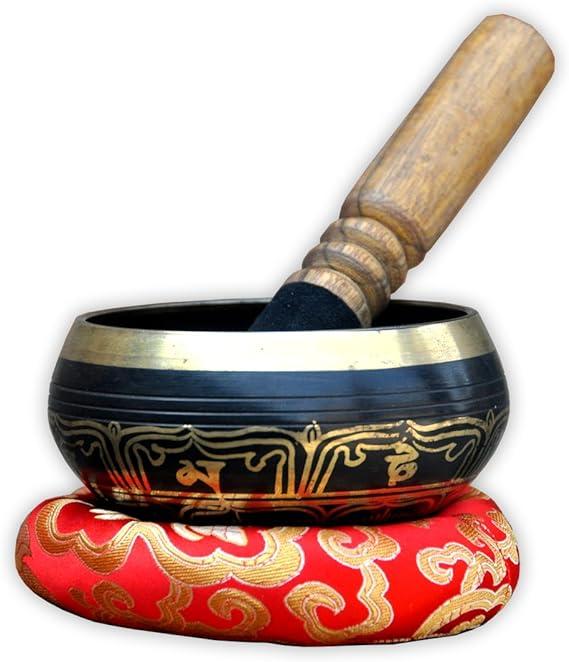 4"Tibetan Buddhist Singing-Color singing bowl, om mani padme hum mantra