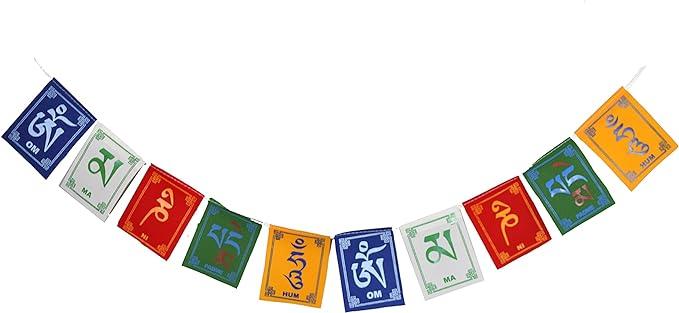 Tibetan Buddhist Prayer Flags Om Mani Padme Hum Mantra