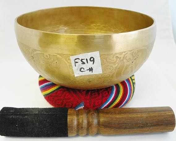 F519 6.1" Energetic Root 'C#' Chakra Healing Hand Hammered Tibetan Singing Bowl Made in Nepal