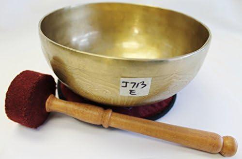 J713 7.5" Energetic Solar 'E' Chakra Healing Hand Hammered Tibetan Singing Bowl Made in Nepal