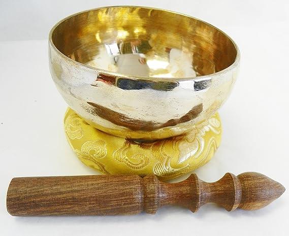 F257 5" Palm Size Energetic Third Eye 'A#' Chakra Healing Tibetan Singing Bowl Made in Nepal