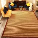 Thamel Mart USA R29575 Exclusive Tibetan Wool and Silk Area Rug Chocolate Brown/Gold Color 9 Feet X 12 Feet Handmade in Nepal