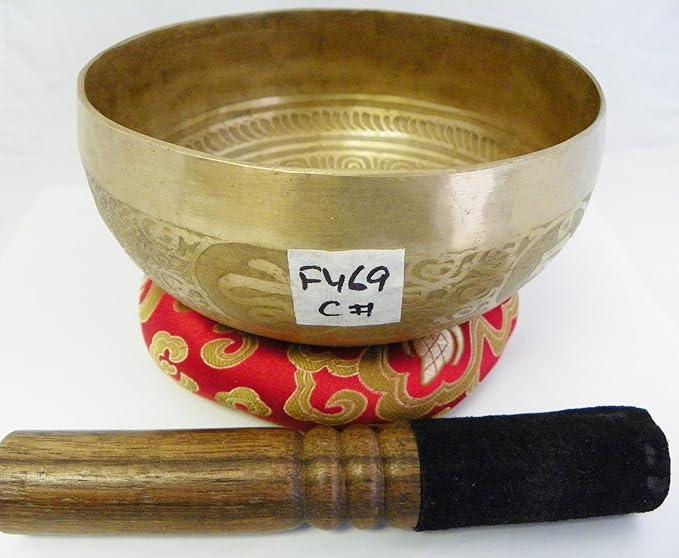F469 6" Energetic Root 'C#' Chakra Healing Hand Hammered Tibetan Singing Bowl Made in Nepal10