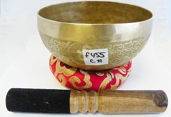 F455 6" Energetic Root 'C#' Chakra Healing Hand Hammered Tibetan Singing Bowl Made in Nepal10