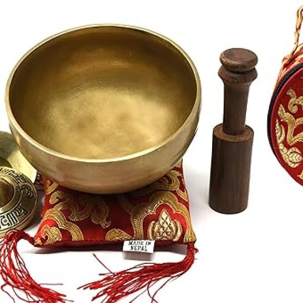 5" Tibetan Singing Bowl for Meditation, Sound Healing, Yoga & Sound Therapy. Made of 7 metals.