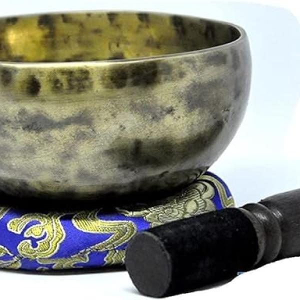 5-Inch Tibetan Handmade Singing Bowl Set ~ Palm Size, best beginner Sound Healer ~ Mallet and cushion included handmade Nepal