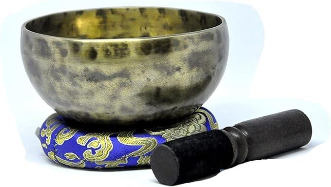 5-Inch Tibetan Handmade Singing Bowl Set ~ Palm Size, best beginner Sound Healer ~ Mallet and cushion included handmade Nepal