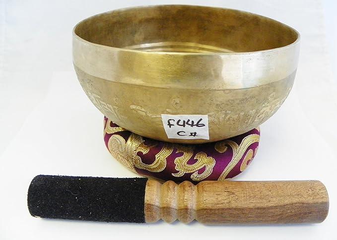 F446 6.2" Energetic Root 'C#' Chakra Healing Hand Hammered Tibetan Singing Bowl Made in Nepal10