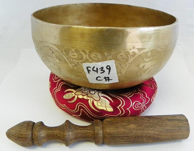 F439 6" Energetic Root 'C#' Chakra Healing Hand Hammered Tibetan Singing Bowl Made in Nepal10