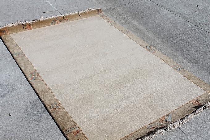 Thamel Mart USA R3164 Gorgeous Warm Color Hand Made Tibetan Woolen Area Rug 4.7 Ft X 6.7 Ft Made in Nepal