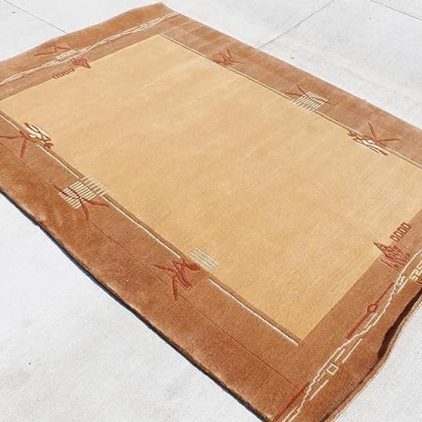 Thamel Mart USA R2708 Gorgeous Modern Design Hand Made Tibetan Woolen Area Rug 4.7 Ft X 6.7 Ft Made in Nepal