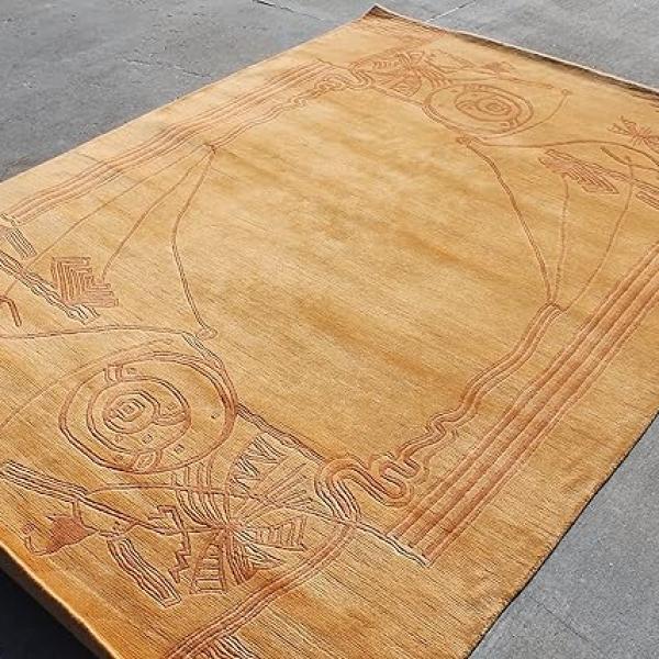 Thamel Mart R116232 6' x 9' Gorgeous Contemporary Design Hand Made Tibetan Woolen Area Rug Made in Nepal