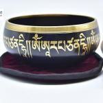 4" Tibetan Meditation Om Mani Padme Hum Peace Singing Bowl with Cushion and Wooden Mallet