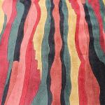 RSG14098 Gorgeous Multicolored Bold Stripped Hand Made Tibetan Woolen Area Rug 5' x 8' Made in Nepal