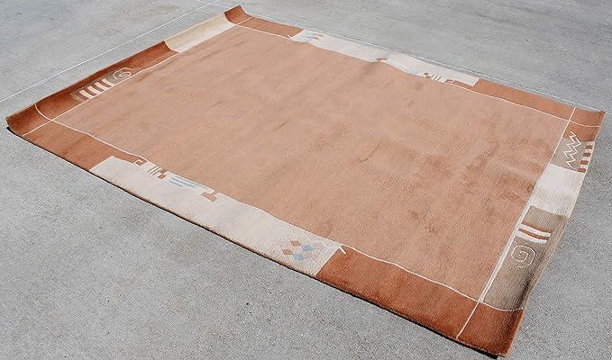 Thamel Mart USA R740 Gorgeous Contemporary Hand Made Tibetan Woolen Area Rug 5.7 Feet X 7.10 Feet Made in Nepal