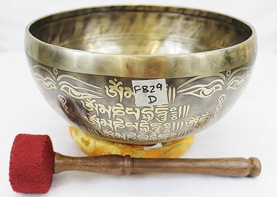 F829 9" Energetic Sacral 'D' Chakra Healing Hand Hammered Tibetan Singing Bowl Made in Nepal