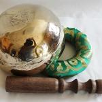 F301N 5" Palm Size Energetic Heart 'F' Chakra Healing Tibetan Singing Bowl Handmade in Nepal