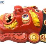 Hand Craving Nepalese Lord Mahakala Tibetan Buddhism Wooden Mask Wall Decor