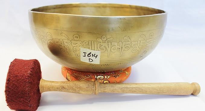 J614 8.75" Energetic Sacral D Chakra Healing Hand Hammered Tibetan Singing Bowl Made in Nepal
