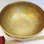 J618 8.5" Energetic Solar E Chakra Healing Hand Hammered Tibetan Singing Bowl Made in Nepal