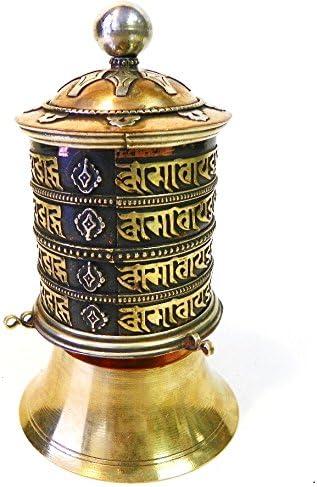 F990 Four rows of Mantras Tibetan Prayer Wheel"Om Mane Padme Hum" Hand Crafted in Nepal