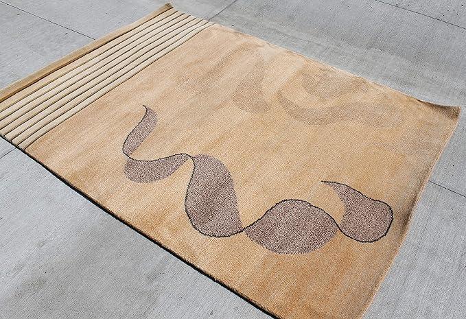 Thamel Mart USA R4593 Gorgeous Modern Design Hand Made Tibetan Woolen Area Rug 4.7 Ft X 6.7 Ft Made in Nepal