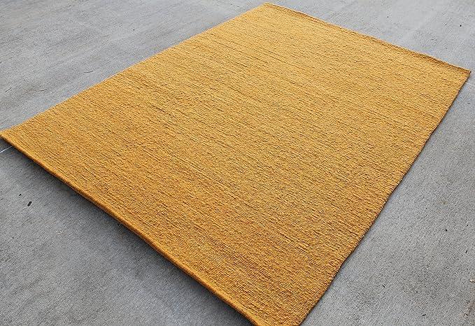 Thamel Mart R4212 One of a Kind Thick Woolen Looped Tibetan Area Rug 5.7' X 7.8' Handmade in Nepal
